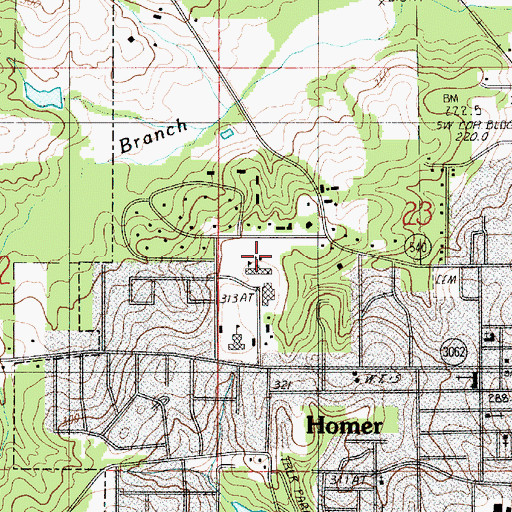 Topographic Map of Claiborne Alternative School, LA