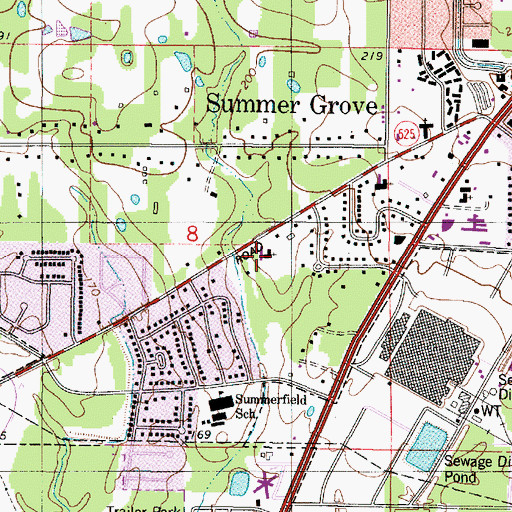 Topographic Map of Colquitt Christian Academy School, LA