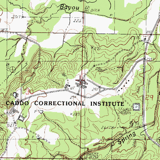 Topographic Map of Forcht Wade Correctional Center Special Services District Facility, LA
