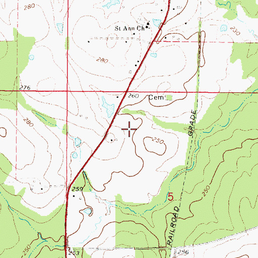 Topographic Map of North DeSoto Elementary School 3 - 5, LA