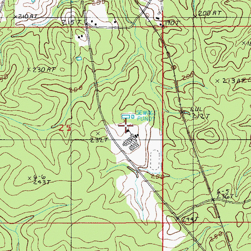 Topographic Map of Grant Academy School, LA