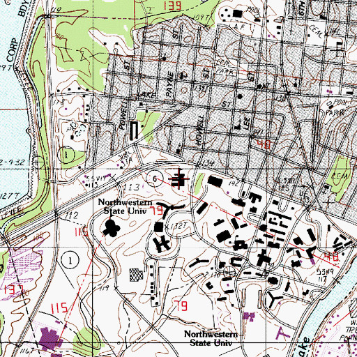 Topographic Map of NATCHITOCHES MAGNET SCHOOL, LA