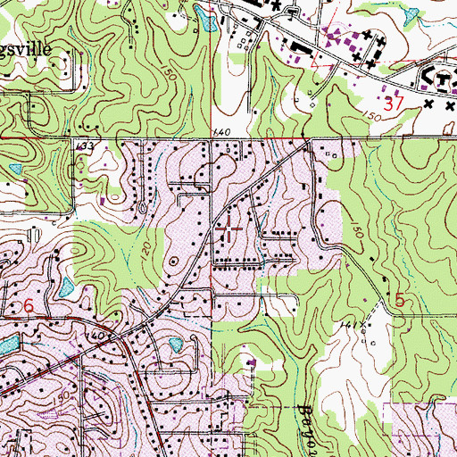 Topographic Map of Cenla Christian Academy School, LA