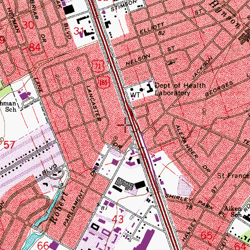 Topographic Map of Central Louisiana Marine Institute School, LA
