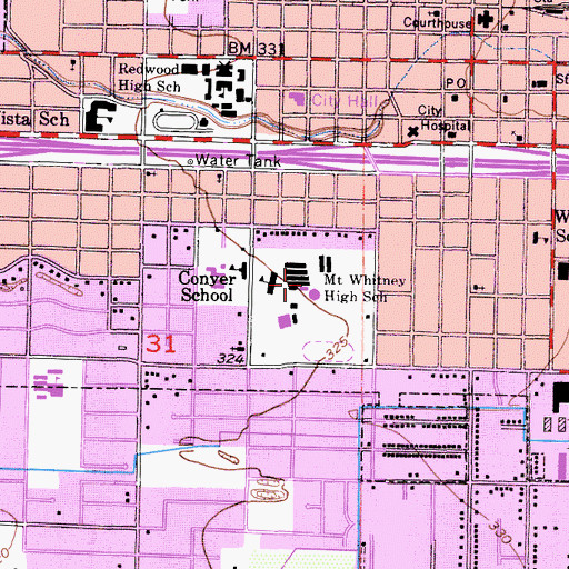 Topographic Map of Mount Whitney High School, CA