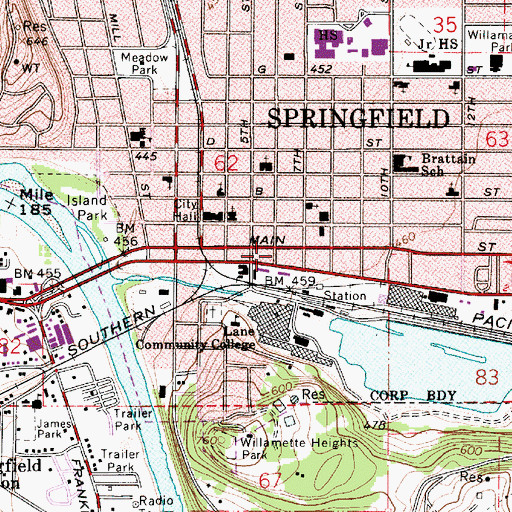 Topographic Map of Academy of Arts and Academics, OR