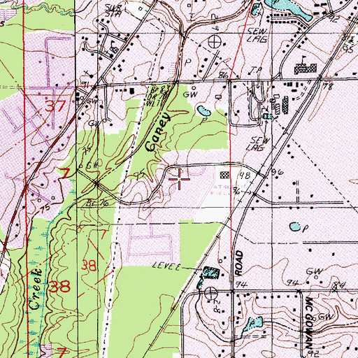 Topographic Map of Swartz Upper Elementary School, LA