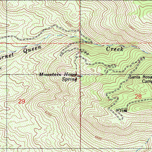 Topographic Map of Mountain Home Spring, CA