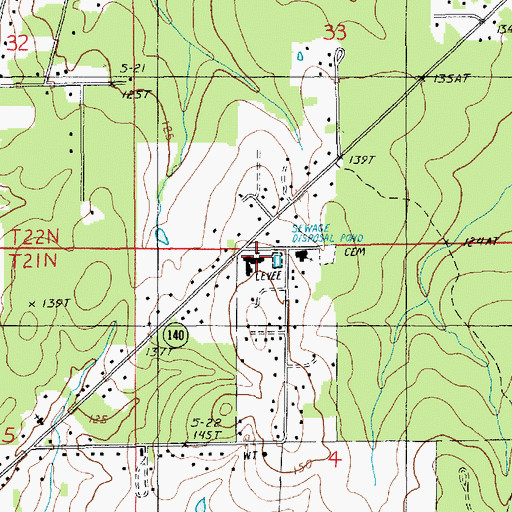 Topographic Map of Pine Grove Elementary School, LA