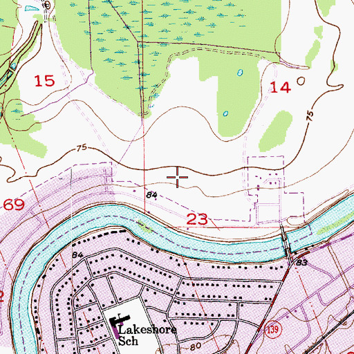 Topographic Map of Cypress Point University Elementary School, LA