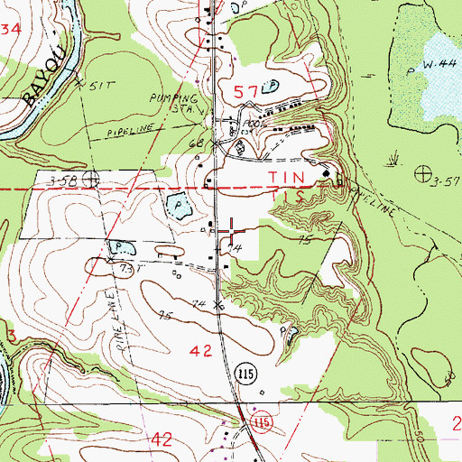 Topographic Map of Louisiana School for the Agricultural Sciences, LA