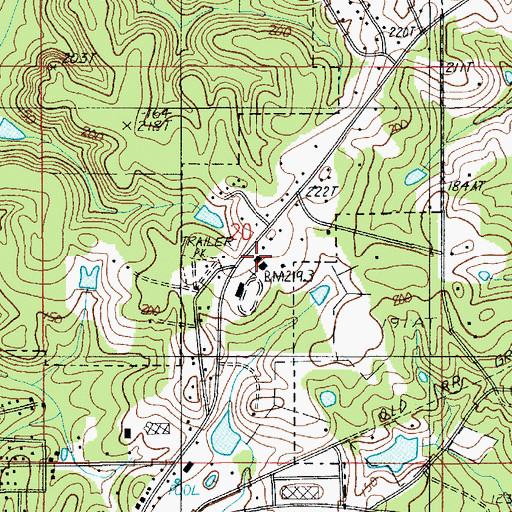 Topographic Map of Union Parish School Away From School, LA