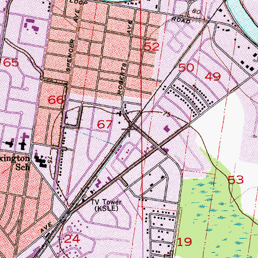 Topographic Map of Quest School, LA