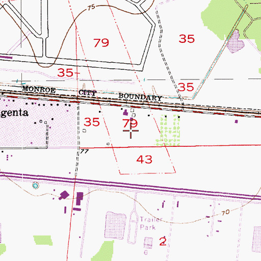 Topographic Map of Louisiana Delta Community College Main Campus, LA