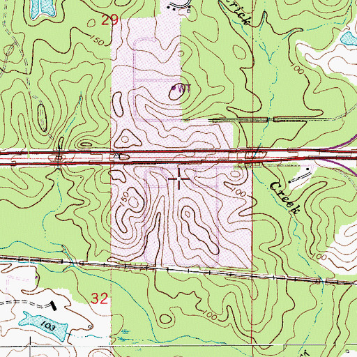 Topographic Map of Louisiana Delta Community College West Monroe Campus, LA