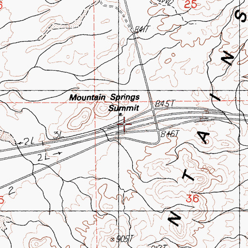 Topographic Map of Mountain Spring Camp, CA