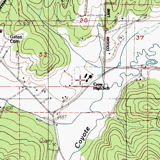 Topographic Map of Crow Middle - High School, OR
