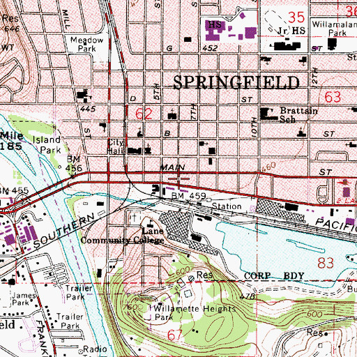 Topographic Map of Gateways High School, OR