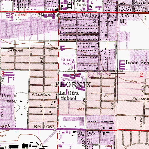 Topographic Map of Carl Hayden Community High School, AZ