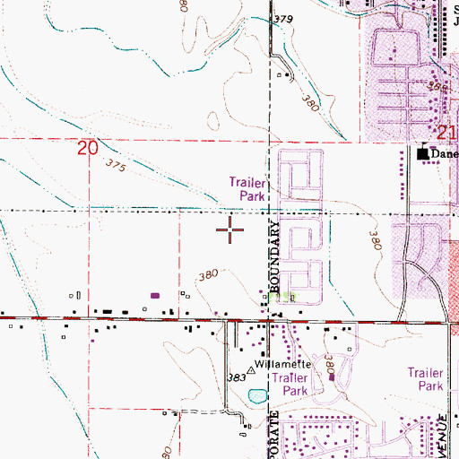 Topographic Map of Kalapuya High School, OR
