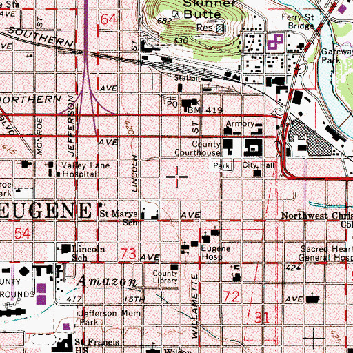 Topographic Map of Network Charter School, OR