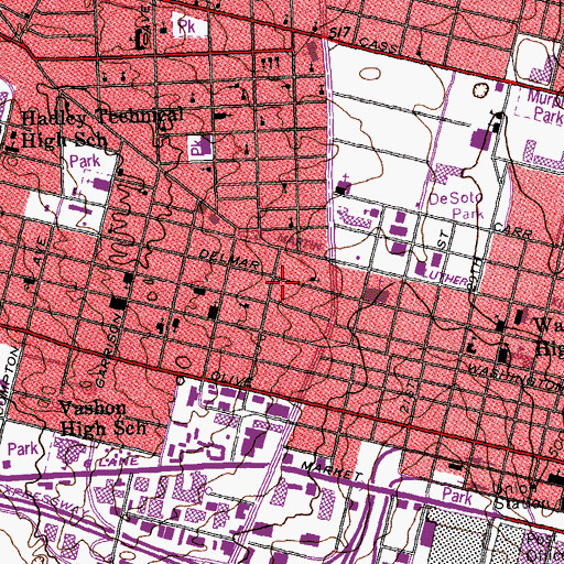 Topographic Map of Scott Joplin House State Historic Site, MO