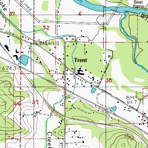 Topographic Map of Trent Elementary School, OR
