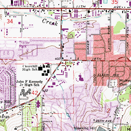 Topographic Map of Wellspring Friends School, OR