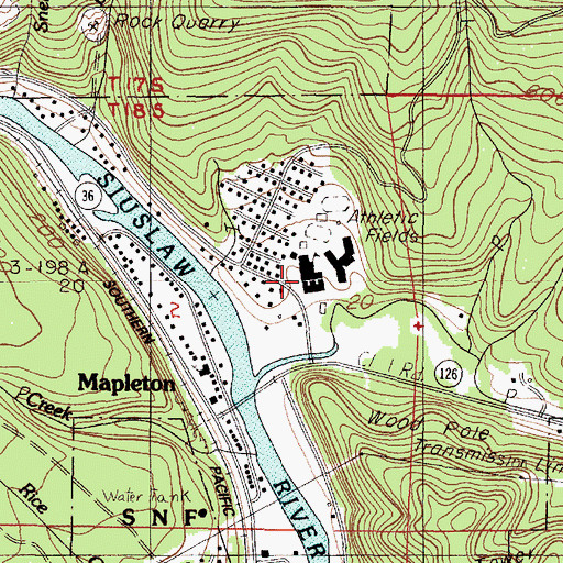 Topographic Map of Mapleton Elementary School, OR