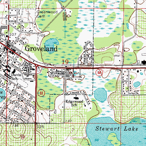 Topographic Map of Church of God the Bibleway, FL
