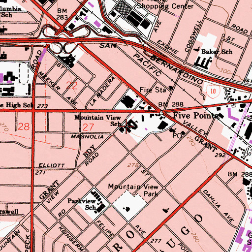 Topographic Map of Willard F Payne Elementary School, CA