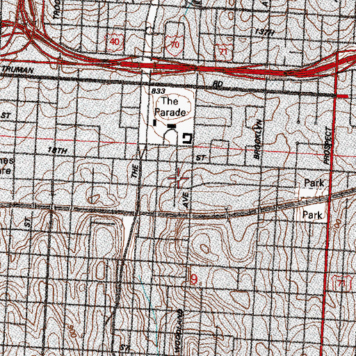 Topographic Map of Mutual Musicians Association Building, MO