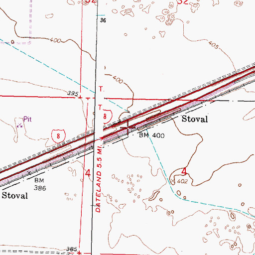 Topographic Map of Stoval, AZ