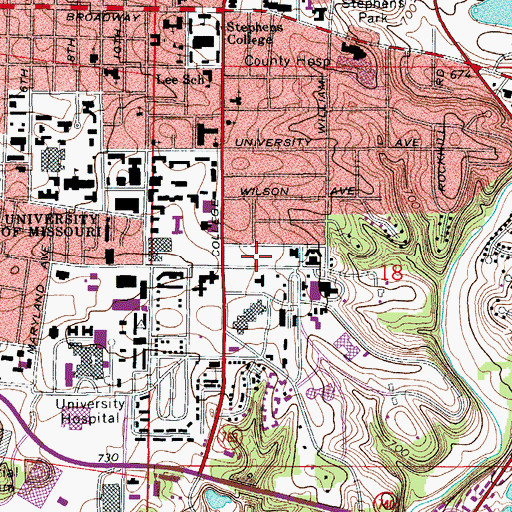 Topographic Map of Sanborn Field and Soil Erosion Plots, MO