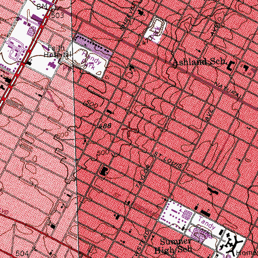 Topographic Map of Shelley House, MO