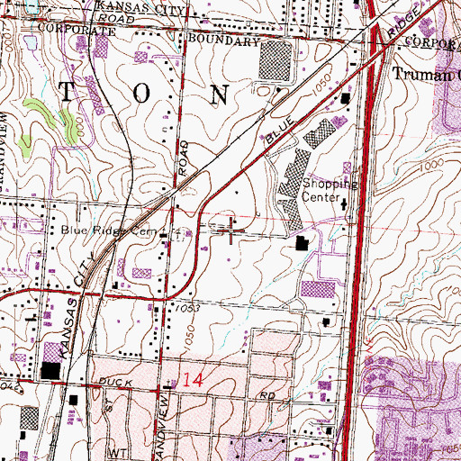 Topographic Map of Harry S Truman National Historic Site, MO