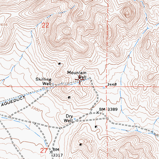 Topographic Map of Mountain Well, CA