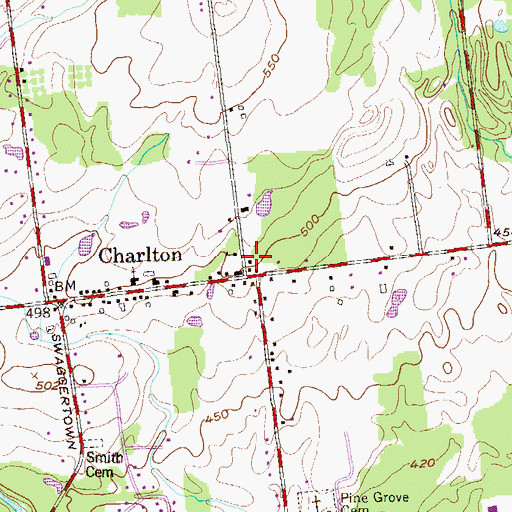 Topographic Map of Charlton Historical Society Museum, NY