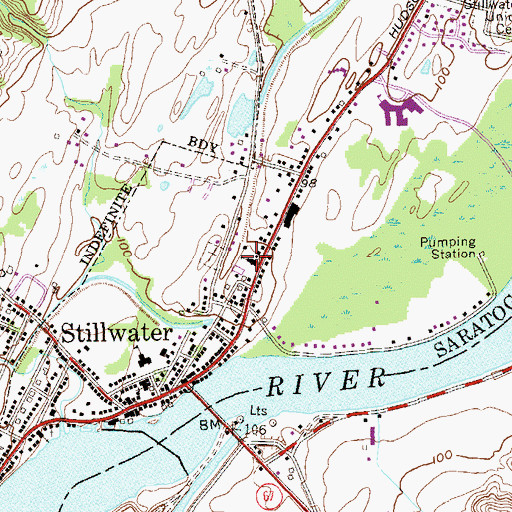 Topographic Map of Saint Peter's Roman Catholic Church, NY