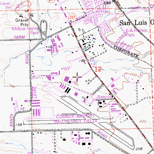 Topographic Map of Mercy Church, CA