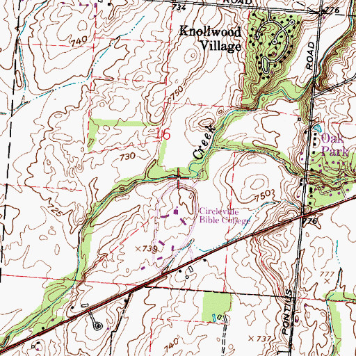 Topographic Map of Campus Court, OH