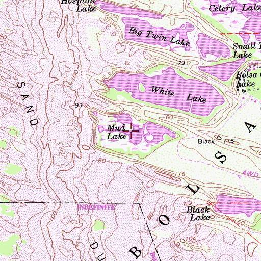 Topographic Map of Mud Lake, CA