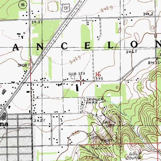 Topographic Map of Sacred Heart Church, MI