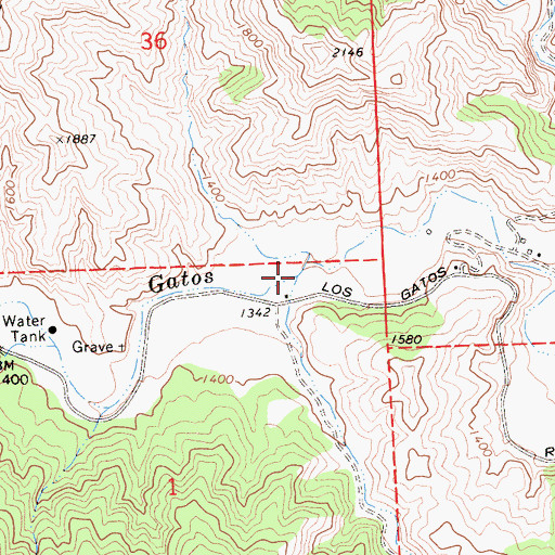 Topographic Map of Mud Run, CA