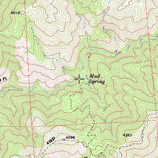 Topographic Map of Mud Spring, CA
