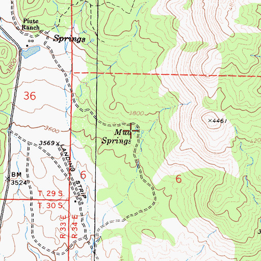 Topographic Map of Mud Springs, CA