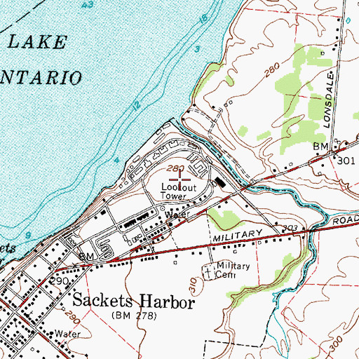 Topographic Map of Madison Barracks (historical), NY