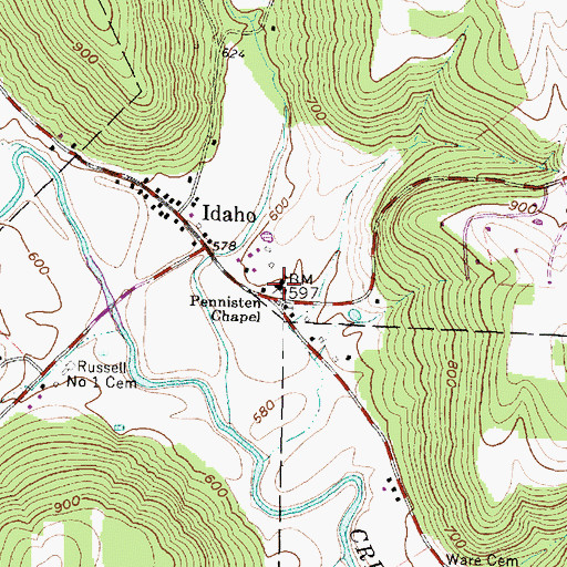 Topographic Map of Idaho School (historical), OH
