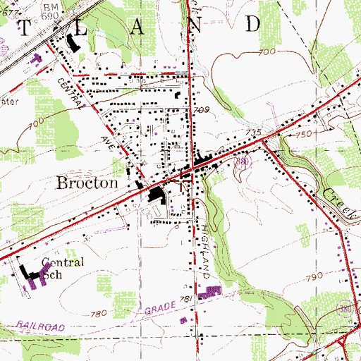 Topographic Map of Brocton Village Office, NY