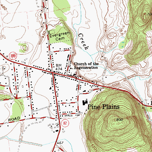 Topographic Map of Pine Plains Presbyterian Church, NY